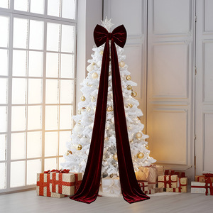 <span class=keywords><strong>Couronne</strong></span> <span class=keywords><strong>de</strong></span> <span class=keywords><strong>Noël</strong></span> géante <span class=keywords><strong>en</strong></span> velours rouge avec nœuds papillon commerciaux pour la fête <span class=keywords><strong>de</strong></span> <span class=keywords><strong>Noël</strong></span> - Product Image 2