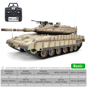 1/16 Henglong 3958 ISR <span class=keywords><strong>Merkava</strong></span> Mk IV ตีนตะขาบ CNC โลหะ2.4G ควันการต่อสู้ IR เสียง RTR การควบคุมระยะไกลของเล่นรถถังทหาร RC - Product Image 3