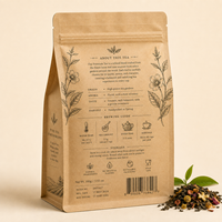 Sachets Doypack Personnalisés en Papier Kraft Écologique avec Fermeture Éclair, Intérieur PE Anti-humidité pour Café, Thé, Herbes – Vente en Gros