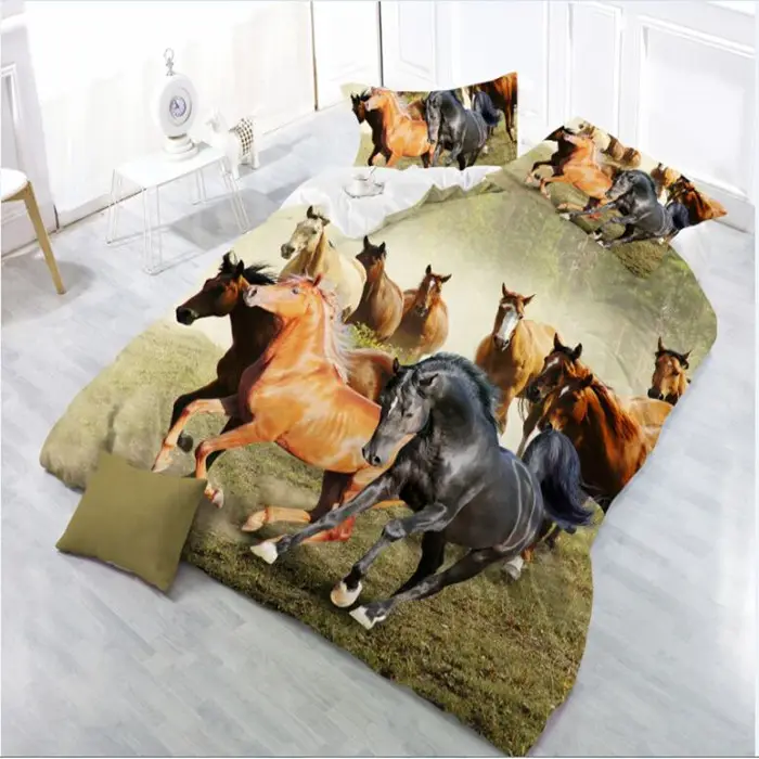 Hot-Koop Levensechte 3d Printing Leopard/Lion/Tiger Bed Set/Linnen