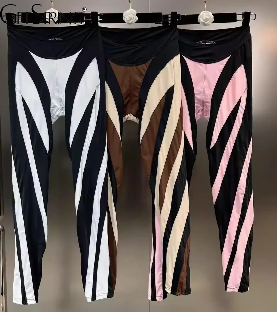 Getspring Vrouwen Leggings Broek Capri 'S 2023 Kleur Bijpassende Elastische Taille Slanke Dunne All Match Modieuze Dieptebroek Nieuw