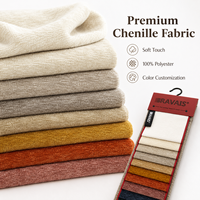 Tissu d'ameublement pour canapé multicolore personnalisé, textile de maison, tissu de canapé en chenille polyester lourd et uni