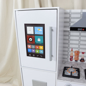 Gran Cocina de Juguete de Madera Blanca para Niños con Refrigerador Inteligente, Horno, Microondas, Estufa, Fregadero y Lavadora, Set de Juego de Imitación - Product Image 4