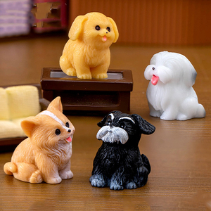 Cartoon Mini <b>Dog</b> Resin Figurine Miniatures Animal Cute Puppy Charm <b>Ornaments</b> for Landscape Decorations DIY Accessories - Product Image 4