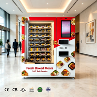 Distributeur automatique de repas chauds avec stockage réfrigéré, système de chauffage intelligent, paiement sans espèces, libre-service pour bureaux et cantines