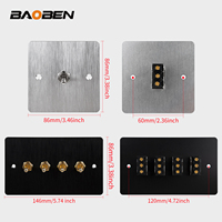 BAOBEN Ensemble de prises et interrupteurs en acier inoxydable texturé - Panneau rétro - Interrupteur à cadran de style industriel - Panneau d'interrupteurs rétro