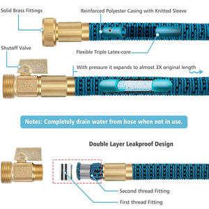 环保型中国节水神器 <span class=keywords><strong>2</strong></span> 层橡胶管 25 50 75 100 英尺可伸缩高压轻质长管 <span class=keywords><strong>3</strong></span>/4 英寸直径 - Product Image 4