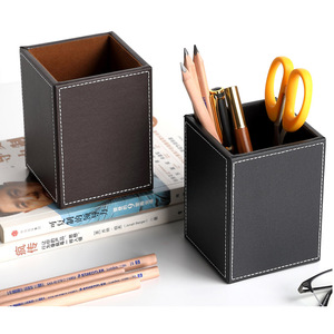 Lot de fournitures de bureau professionnelles en gros : Grande trousse de papeterie carrée en PVC et cuir pour l'école et le bureau - Product Image 6