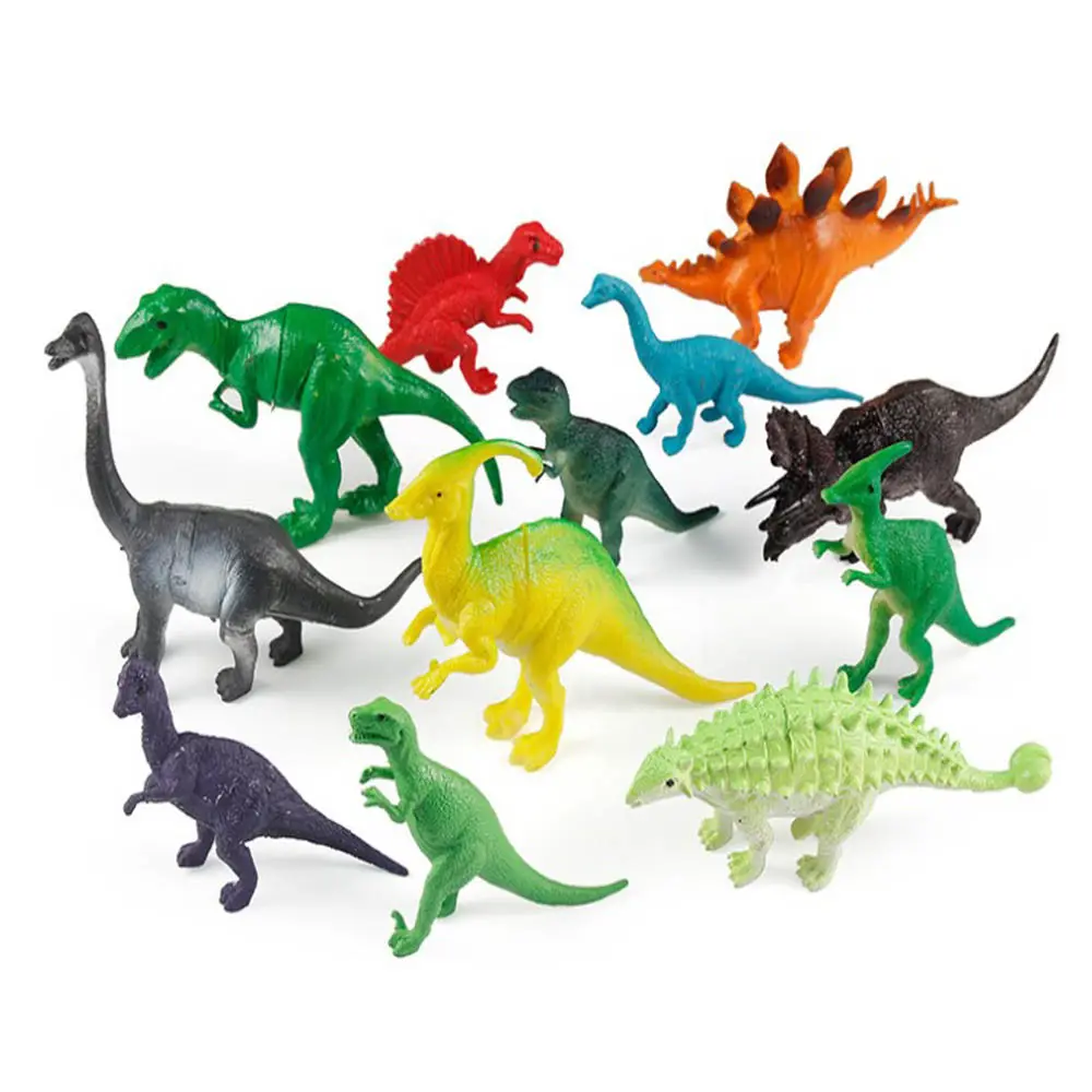 12個/ロット恐竜プラスチックジュラシックパーク恐竜キッズおもちゃモデルアクション & フィギュアT-REX子供のための恐竜のおもちゃ友達と