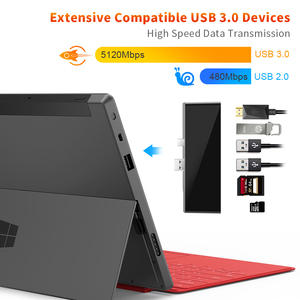 Hub Usb Adaptateur Convertisseur Usb 3.0 Moyeu Pour <span class=keywords><strong>surface</strong></span> <span class=keywords><strong>pro</strong></span> 4 Accessoires Informatiques - Product Image 3