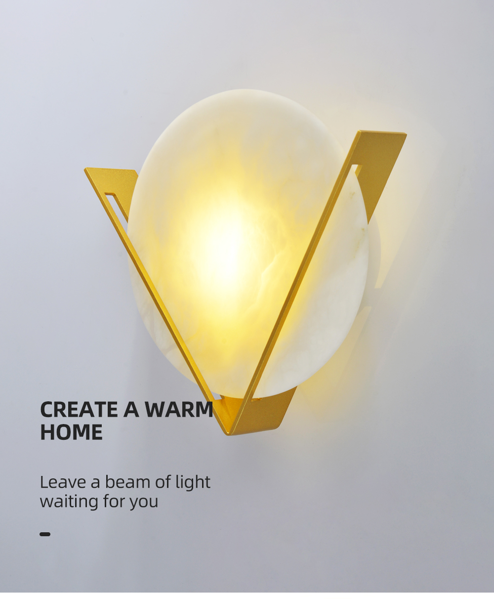 nordic marble wall mounted light hotel bedroom corridor modern sconces gold led wall Lamps indoor