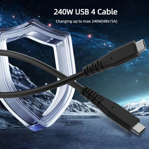 Câble USB 4.0 haute vitesse 40 Gbps, charge rapide 240 W, PD3.1, cordon Type C, prend en charge la vidéo simple 5K et double 4K pour Thunderbolt 4 <span class=keywords><strong>MacBook</strong></span> - Product Image 2
