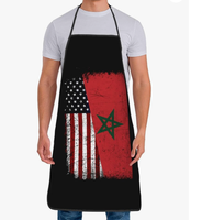 Tablier amusant de haute qualité, best-seller, avec drapeau et carte du Maroc, pour hommes et femmes, imperméable, pour la cuisine, le barbecue