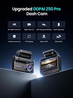 Caméra embarquée DDPAI Z50 Pro 4K avec GPS, double caméra avant et arrière, vision nocturne 2.0, surveillance de stationnement 24/7, Wi-Fi 6 pour caméra embarquée DDPAI 4K