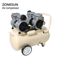 Compresseur d'air silencieux sans huile de type piston en cuivre pur ZONESUN ZS-AC50L pour le travail du bois dentaire, la peinture, pompe à air portable