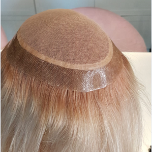 Perruque frontale à cheveux naturels, accessoire européen fine <span class=keywords><strong>autour</strong></span> de la peau, <span class=keywords><strong>d</strong></span>éliée à la main, avec Base en soie, pour un Volume complet - Product Image 1