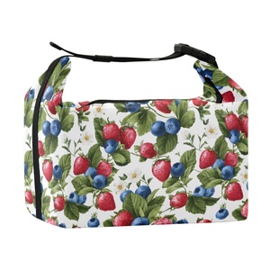 กระเป๋าใส่อาหารกลางวันฮาวายทรอปิคอลแบบกำหนดเองได้ กระเป๋าเก็บความร้อนสำหรับใส่เบอร์รี่พาราไดซ์ เหมาะสำหรับกิจกรรมกลางแจ้ง โรงเรียน และปิกนิก - Product Image 2