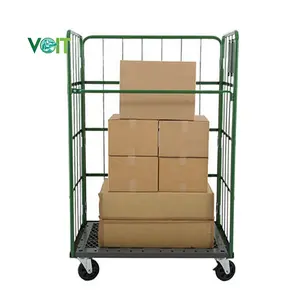 Customized Logistics Foldable Mobile Warehouse Cage Trolley Heavy Duty