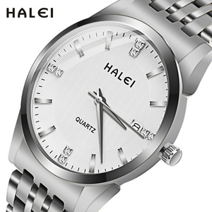 Envío Directo HALEI Nuevo Reloj de Cuarzo Original para Hombre con Diamantes, Resistente al Agua 3BAR, Calendario Simple, Movimiento Japonés, Venta al Por Mayor - Product Image 2