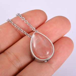 Desain baru batu alam Teardrop kenang-kenangan kalung abu guci liontin kremasi perhiasan kalung untuk abu manusia - Product Image 5