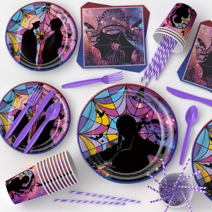 Assiettes en papier boules disco, décorations de fête, ensembles de vaisselle jetable pour fêtes et anniversaires, inspirés des années 70 - Product Image 3