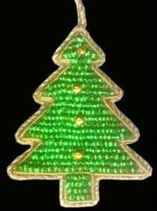 Ornement de jouet suspendu en tissu fait à la main, décoration d'arbre de Noël, broderie perlée en forme de palmier pour décorations de Noël - Product Image 5