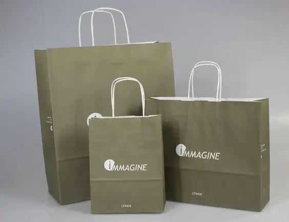आपके अपने लोगो के साथ बड़े आकार के लक्जरी कपड़े पैकेजिंग पेपर बैग, पुनर्नवीनीकरण ब्राउन क्राफ्ट पेपर बैग, कस्टम पेपर बैग