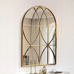 Nuevo diseño de decoración de lujo, <span class=keywords><strong>espejo</strong></span> de <span class=keywords><strong>ventana</strong></span> de Metal negro, decoración de pared, muebles de habitación modernos, <span class=keywords><strong>espejo</strong></span> de pared con forma arqueada - Product Image 2