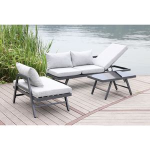 Tumbona de Jardín de Aluminio Antracita - Product Image 1