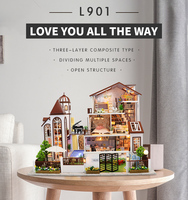 Maisons de poupées en bois à construire soi-même Hongda, maison de poupée en bois à construire soi-même, maison de poupée miniature, kit de maison de poupée