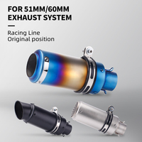 유니버설 51/60mm 오토바이 배기 이녹스 머플러 배기구 (DB 킬러 포함) Z900 R3 R25 MT07 MT09 R1 Z400 Z650 용