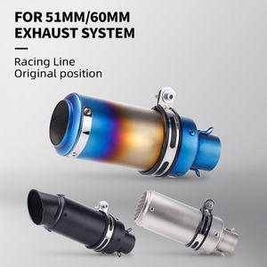 Pot d'échappement universel pour moto 51/60 mm en inox avec DB Killer pour Z900 <span class=keywords><strong>R3</strong></span> R25 MT07 MT09 R1 Z400 Z650 - Product Image 2