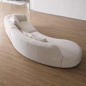 โซฟารูปพระจันทร์สไตล์อิตาเลียนแบบมินิมอลลิสต์โซฟาทันสมัยแสงหรูหราห้องนั่งเล่นผ้าโค้งโซฟาโรงแรมอพาร์ทเมนต์วิลล่าเฟอร์นิเจอร์ - Product Image 4