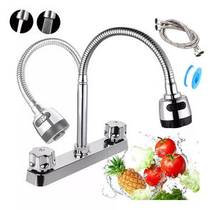 <span class=keywords><strong>Grifo</strong></span> de cocina Flexible de plástico ABS <span class=keywords><strong>Grifo</strong></span> de cocina <span class=keywords><strong>2</strong></span> agujeros Montado Control dual Sudamericano - Product Image 1