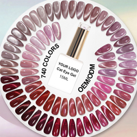 Vernis à ongles gel magnétique professionnel pour salon, 740 couleurs, effet œil de chat, à marque privée, séchage UV/LED, à retirer par trempage, vente en gros
