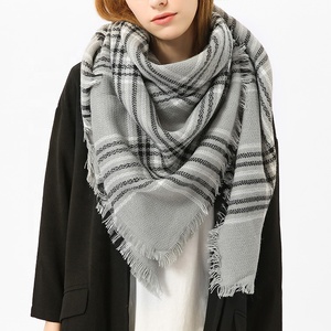 Chất Lượng Cao Giá Rẻ Thời Trang Vuông Khăn Đa Màu Rìa Khăn Choàng Phong Cách Phương Tây Mô Hình Sọc Sử Dụng Đôi Vuông Khăn - Product Image 3