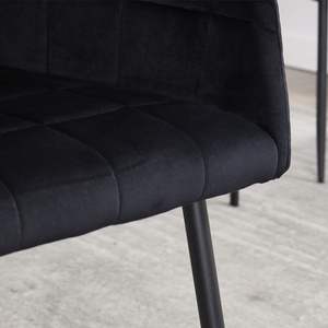 Ensemble de 2 chaises de salle à manger DB Midcentury confortables chaises de cuisine rembourrées en velours avec accoudoirs faciles - Product Image 5