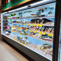 Commerciële luchtgordijnkoelkast met afstandsbediening, compressor, nachtgordijn, open display koeler voor vers fruit en groenten