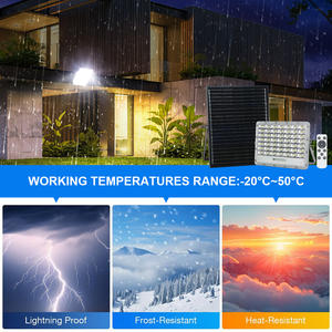 KCD โคมไฟติดผนังพลังงานแสงอาทิตย์40W 60W 100W 120W 300W สนามหลังบ้านโคมไฟ LED กลางแจ้งอบอุ่นสี<span class=keywords><strong>ขาว</strong></span>เซ็นเซอร์แสงอาทิตย์ฟลัดไลท์ - Product Image 2