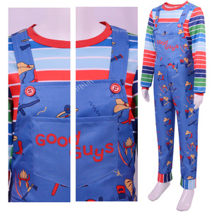 Traje de cosplay de Chucky, mono azul estampado, ropa de actuación para niños, primavera 2023 - Product Image 2
