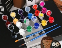 Kits de Mini peinture en acrylique pour enfants, par numéros, 12 couleurs, 5ml