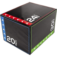 Caja de Salto para Entrenamiento, Ejercicio en Gimnasio, Caja Pliométrica de Espuma de PVC Suave de Alta Densidad 3 en 1