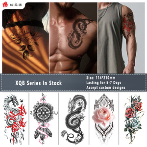<span class=keywords><strong>Tatuajes</strong></span> Adhesivos Modernos con Diseños de Flores Simuladas, Motivos Animales en Blanco <span class=keywords><strong>y</strong></span> Negro, Calcomanías de Transferencia por Agua Resistentes al Sudor - Product Image 2