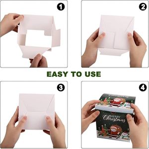 Scatole Regalo di Natale con Coperchio, Design Multiplo, Confezioni Regalo Festive Adatte per Pasticcini, Caramelle e Dolciumi Natalizi - Product Image 3