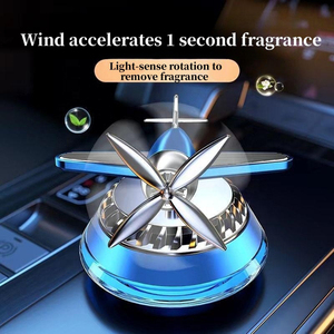 Hélice solaire rotative pour voiture Avion Parfum ornements créatifs double anneau cristal <span class=keywords><strong>auto</strong></span> rotation voiture Rafraîchisseurs d'air Avion - Product Image 4