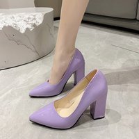 Chaussures de grande taille pour femmes, talon officiel, serpent, couleur bonbon, chaussures épaisses, talons d'affaires de bureau pour femmes