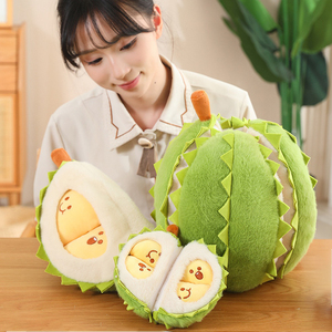 ใหม่<span class=keywords><strong>หมอน</strong></span>ตุ๊กตาผ้ากำมะหยี่ทุเรียนแบบลอกออกได้ของเล่นรูปผลไม้ทุเรียนผ้ากำมะหยี่นุ่มและมีชีวิตชีวา - Product Image 2
