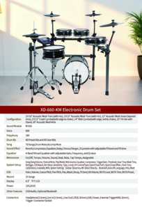 Batterie électronique HXM XD-660-KM avec pads à sensation acoustique naturelle, OEM&ODM, vente directe usine, batterie électronique professionnelle - Product Image 6