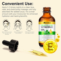 Huile naturelle à la vitamine E avec logo personnalisé Nourrit en profondeur la peau sèche, hydrate et fermeté, élasticité, huile à la vitamine E pour les soins de la peau du visage