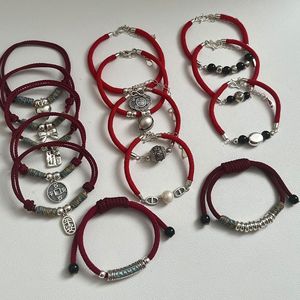 925 Sterling <b>Silver</b> Red Rope Bracelet For Women With Buddha Charm And <b>Beads</b> Gift For Zodiac Year Horse Style Jewelry - Product Image 4